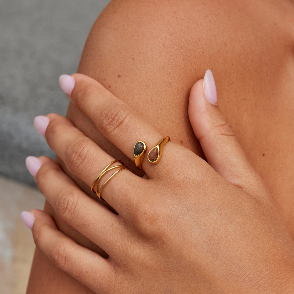 Tiger Eye Stone Wrap Ring - Beautiful Earth Boutique