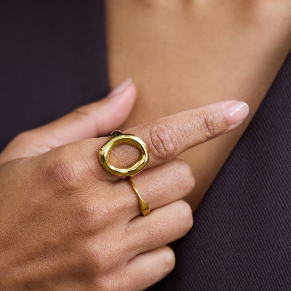 Vina Melted Gold Ring - Beautiful Earth Boutique