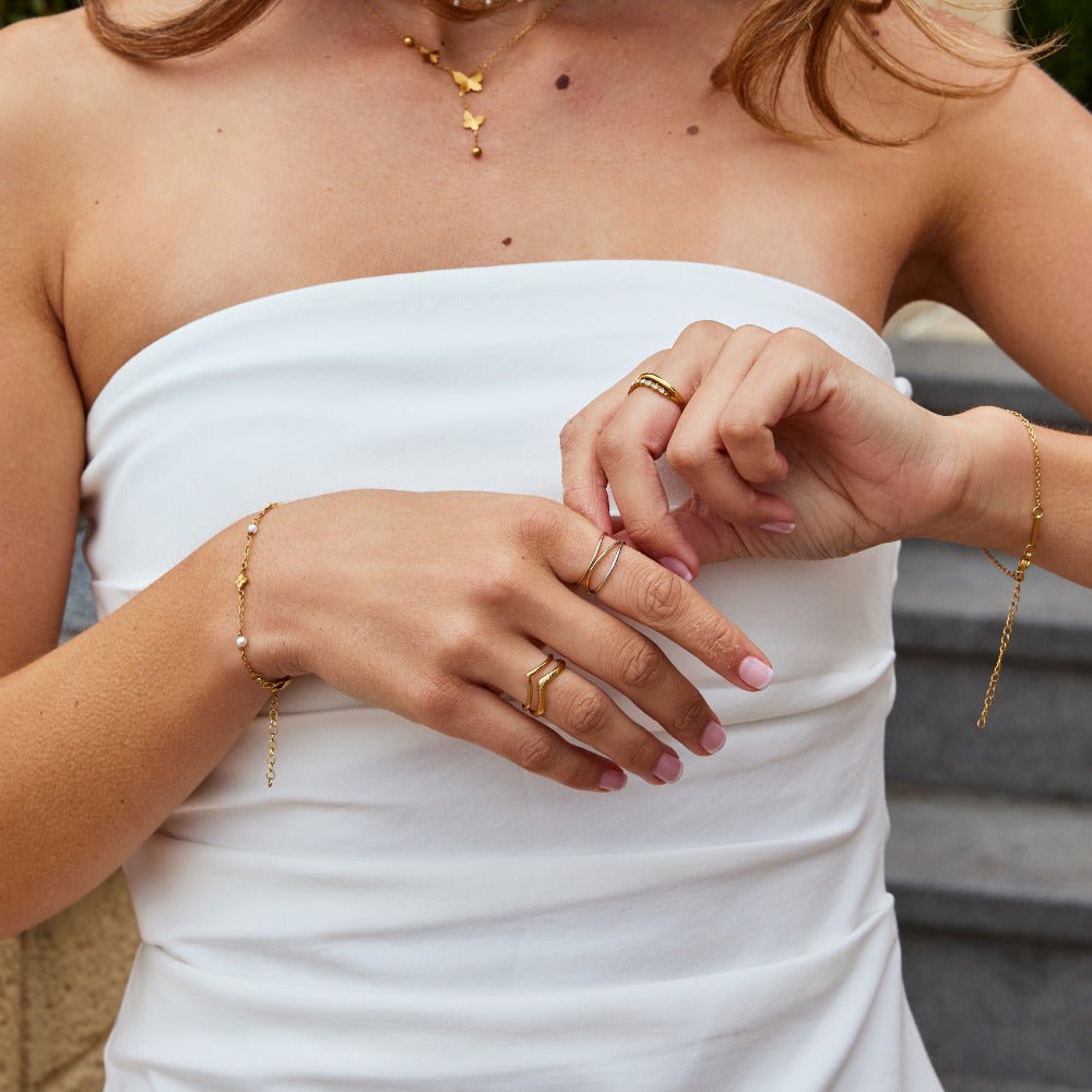 Ayla Three Toned Layered Ring - Beautiful Earth Boutique