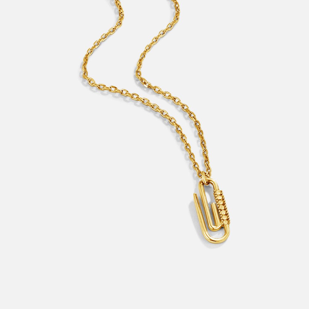 Gold Crystal Paperclip Pendant Necklace - Beautiful Earth Boutique