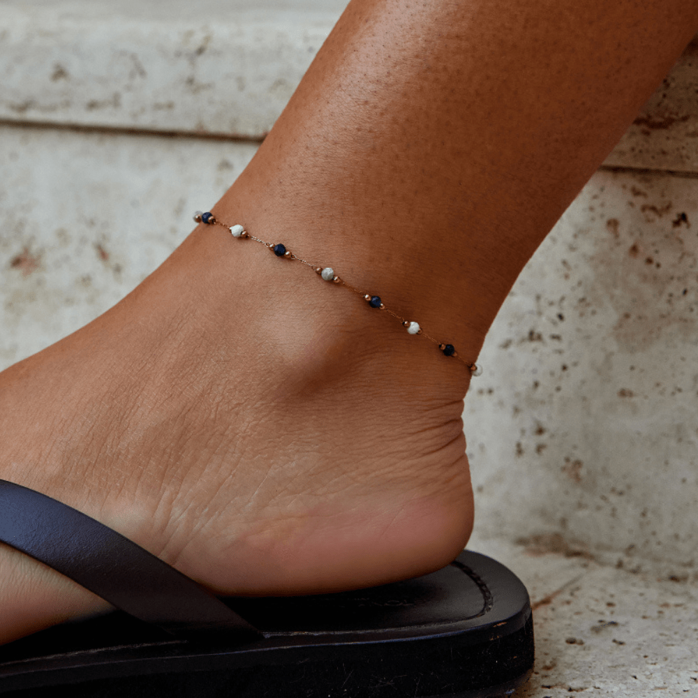 Lulu Natural Stone Anklet - Beautiful Earth Boutique