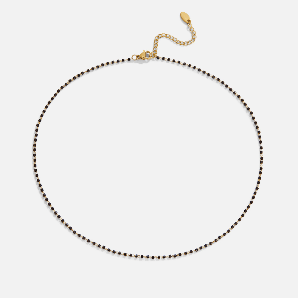 Maisie Black Bead Necklace - Beautiful Earth Boutique