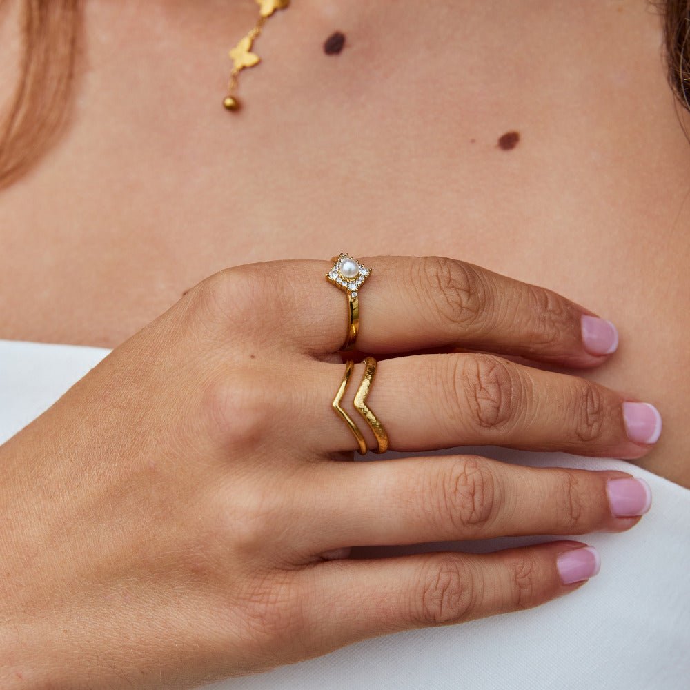 Pearl & Crystal Eternity Ring - Beautiful Earth Boutique