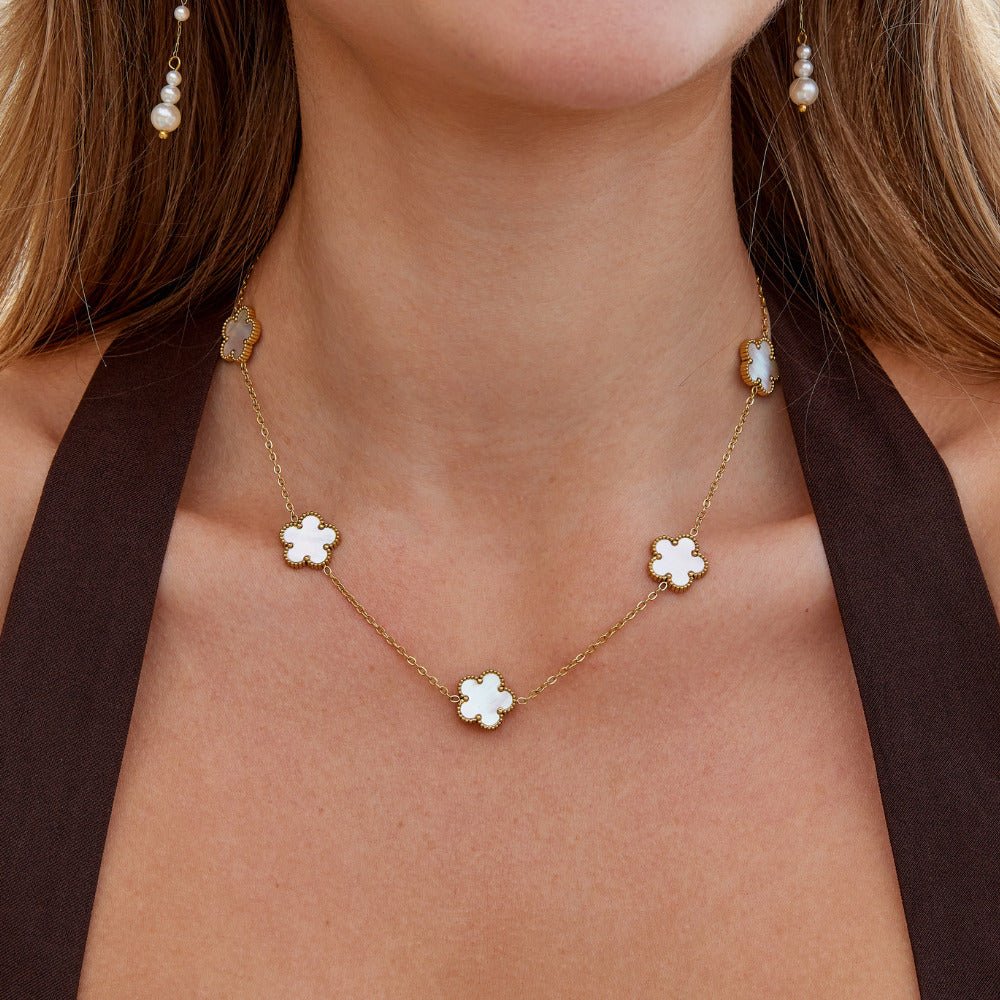 Pearl Shell Clover Necklace - Beautiful Earth Boutique