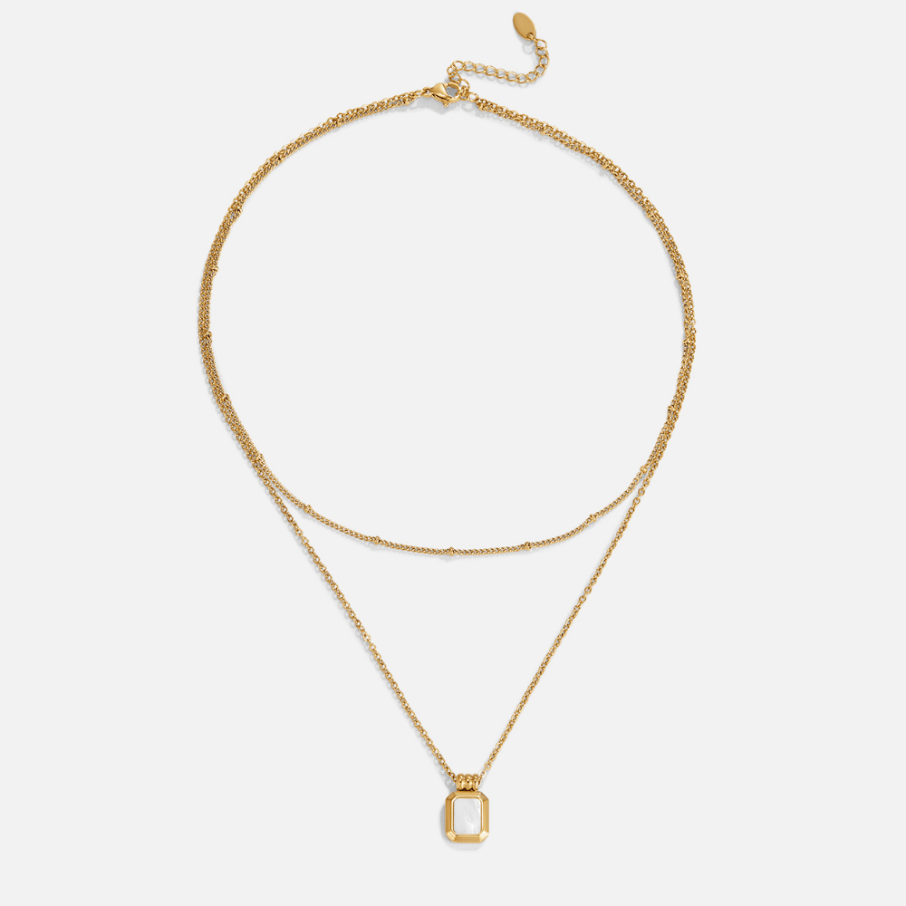 Valerie Layered White Pendant Necklace - Beautiful Earth Boutique