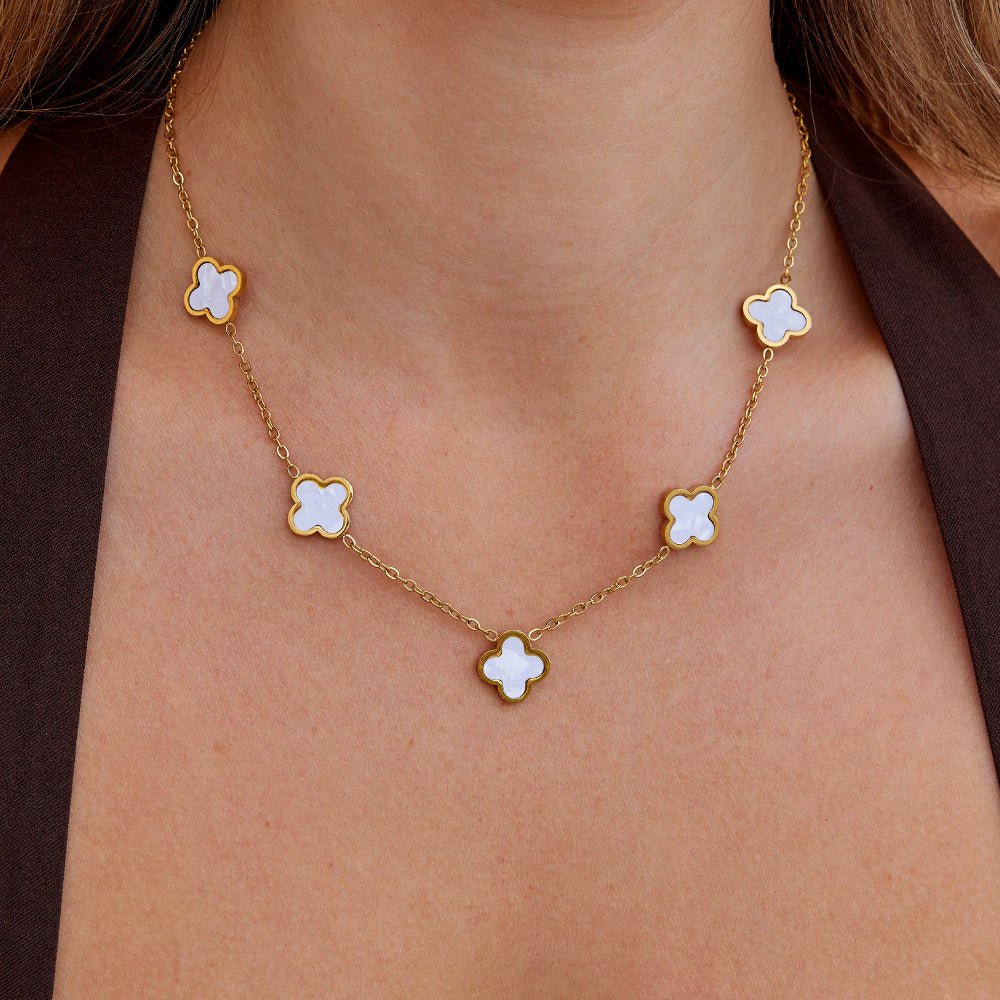White Clover Cluster Necklace - Beautiful Earth Boutique