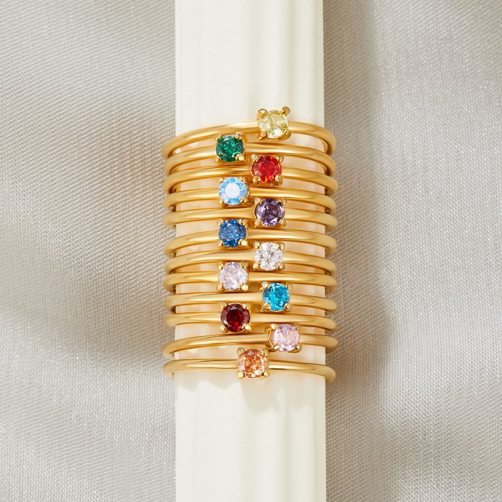 March Birthstone 18K Gold Ring - Beautiful Earth Boutique