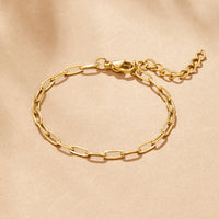 18K Gold Paperclip Charm Bracelet - Beautiful Earth Boutique