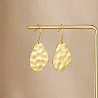 Amaya Hammered Gold Drop Earrings - Beautiful Earth Boutique