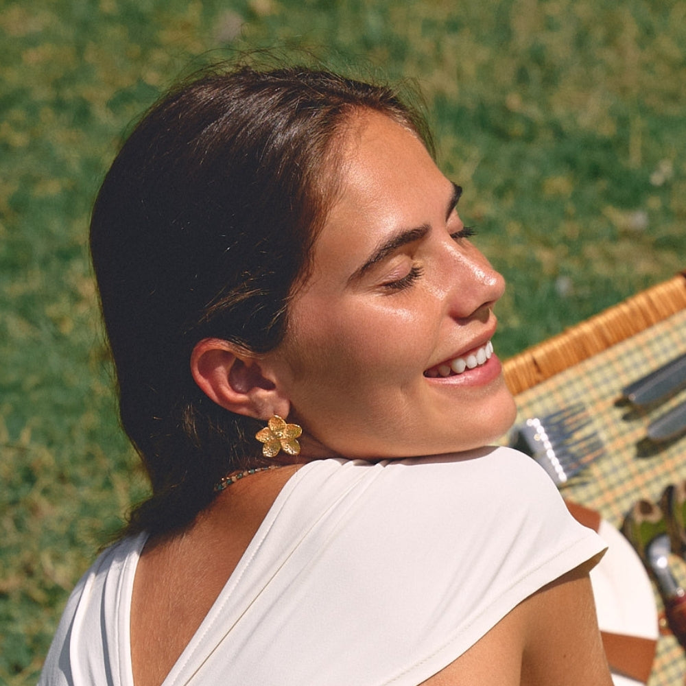 Blooming Gold Flower Earrings