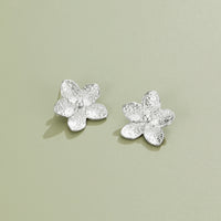Blooming Silver Flower Earrings