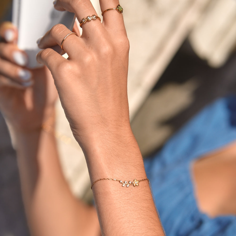 Golden Crystal Vine Bracelet