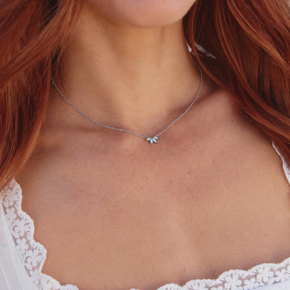 Silver Marquise Petal Necklace