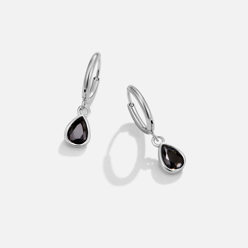 Silver Midnight Teardrop Earrings