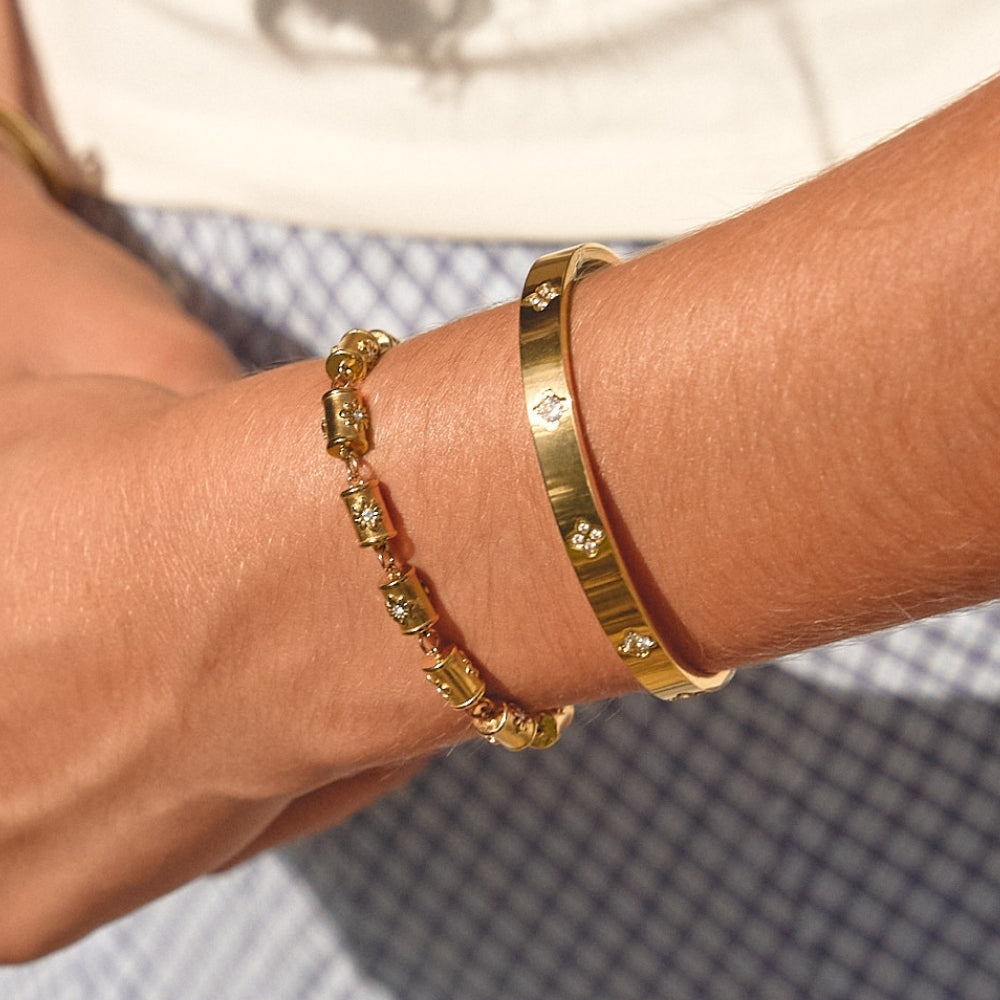Stellar Gold Barrel Bracelet