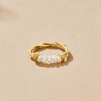 Twisted Classic Freshwater Pearl Ring - Beautiful Earth Boutique