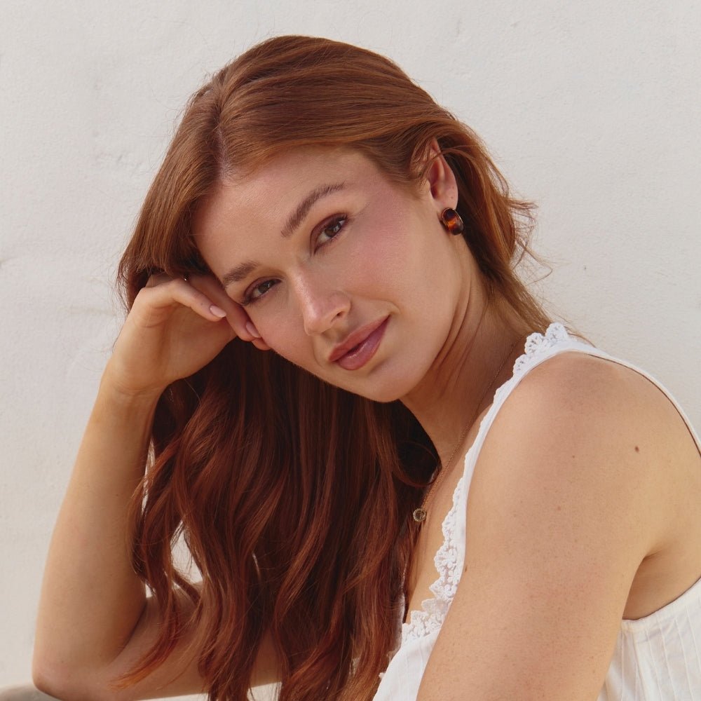 Amber Gold Hoop Earrings - Beautiful Earth Boutique