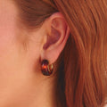 Amber Gold Hoop Earrings - Beautiful Earth Boutique
