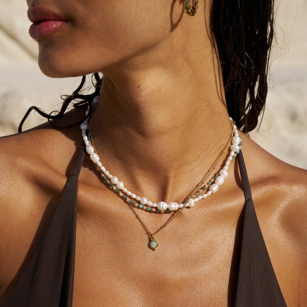 Aquamarine Gold Necklace - Beautiful Earth Boutique