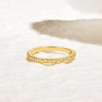 Arquette Gold & Crystal Band Ring - Beautiful Earth Boutique