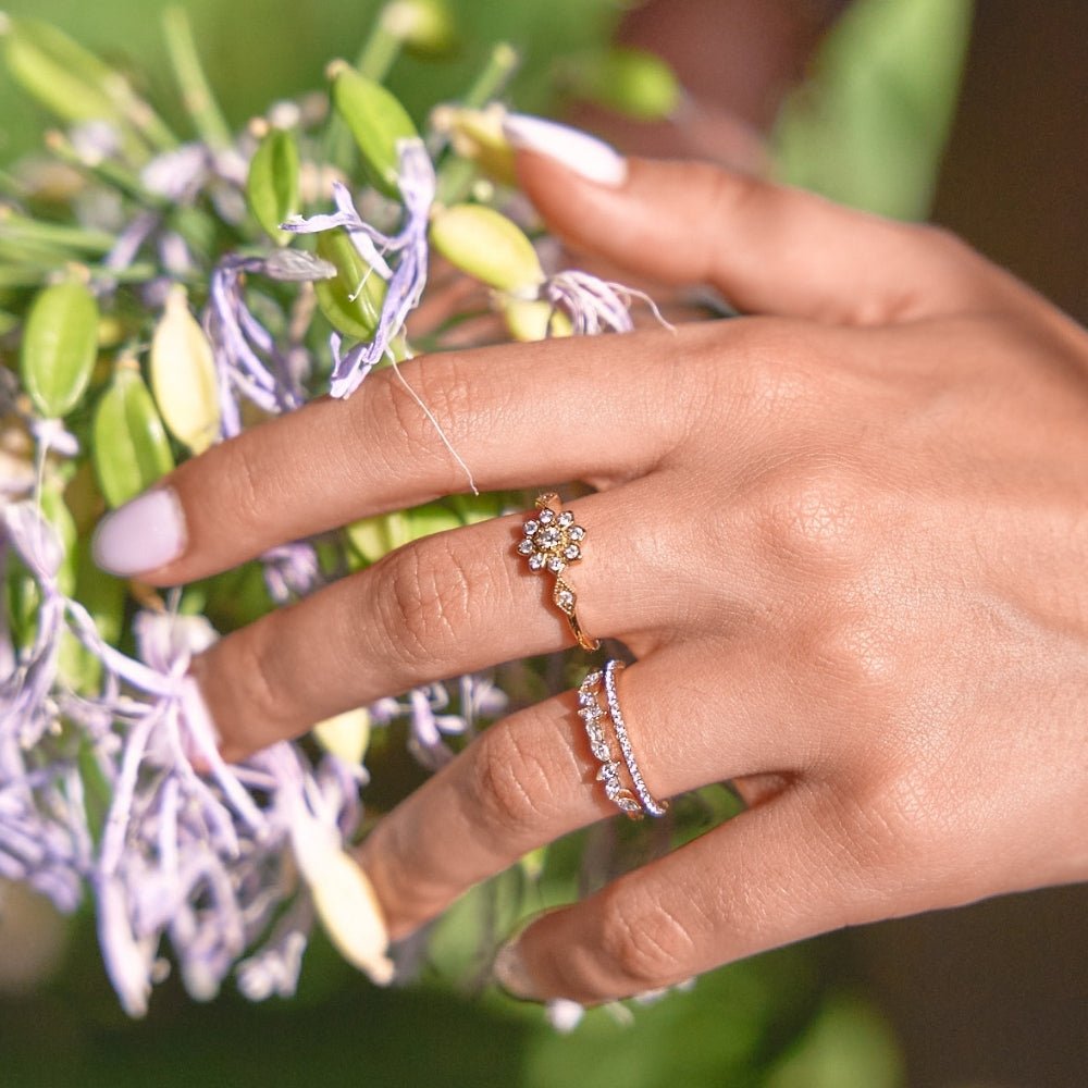Aurora Crystal Flower Ring - Beautiful Earth Boutique