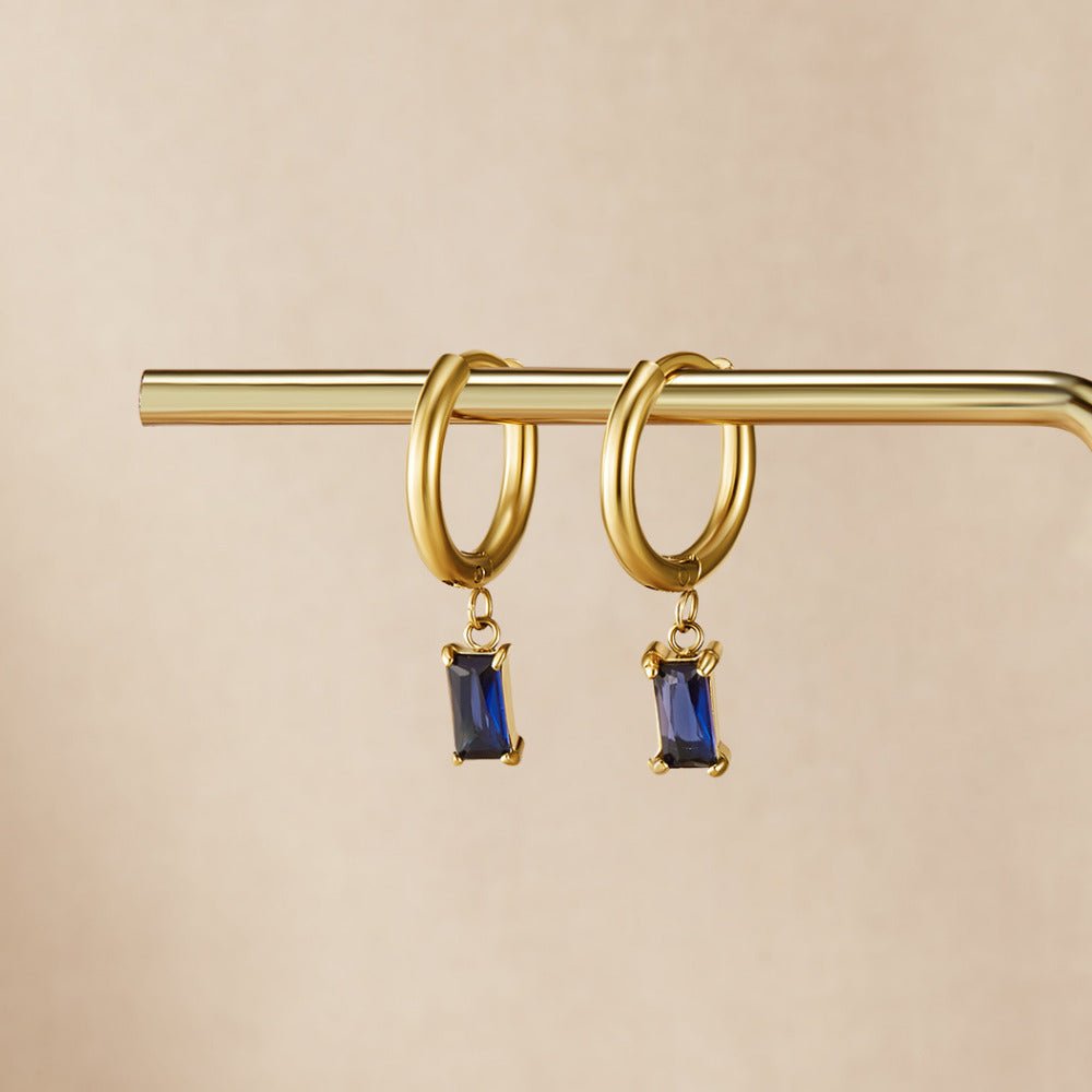 Avery Blue Crystal Drop Earrings - Beautiful Earth Boutique