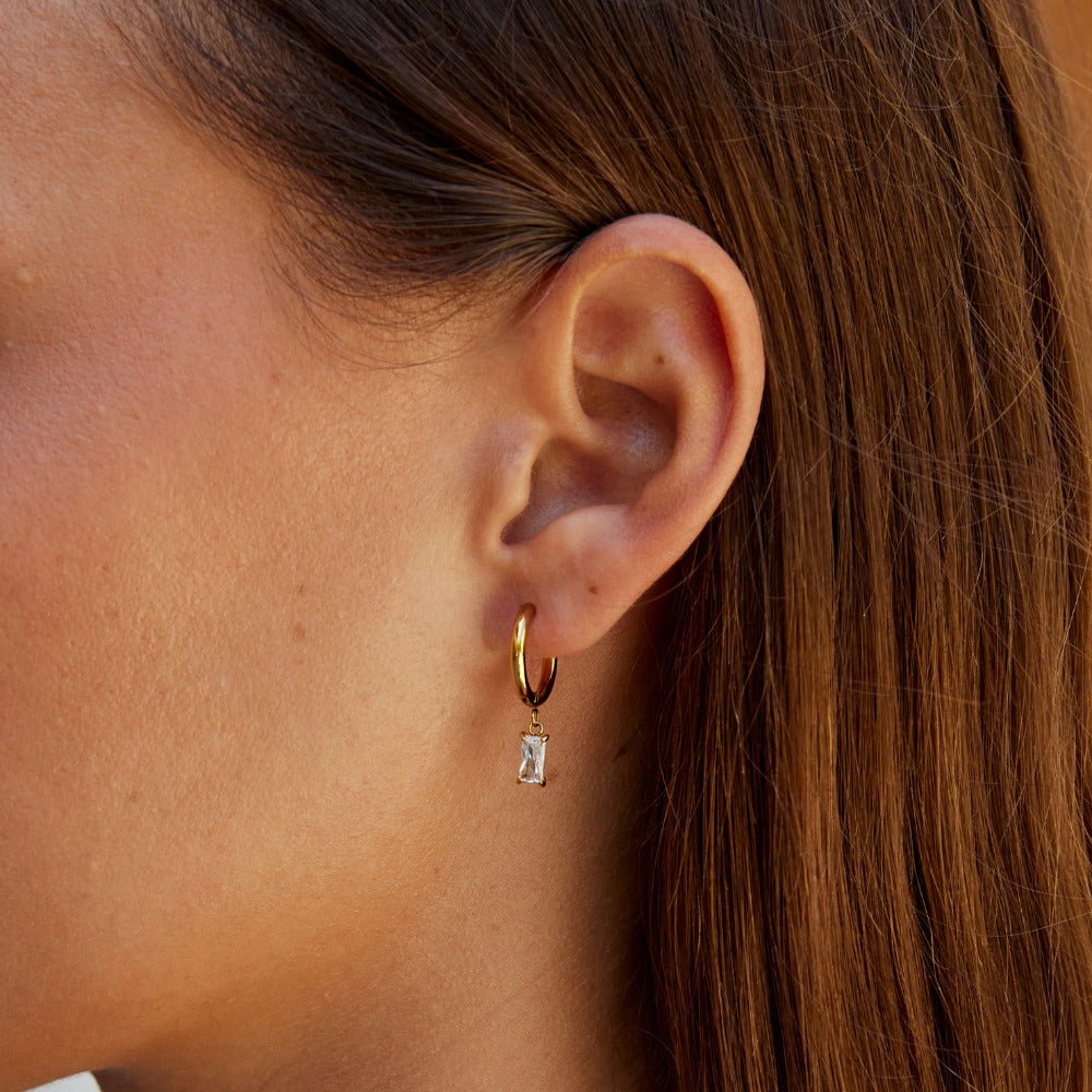 Avery White Crystal Drop Earrings - Beautiful Earth Boutique