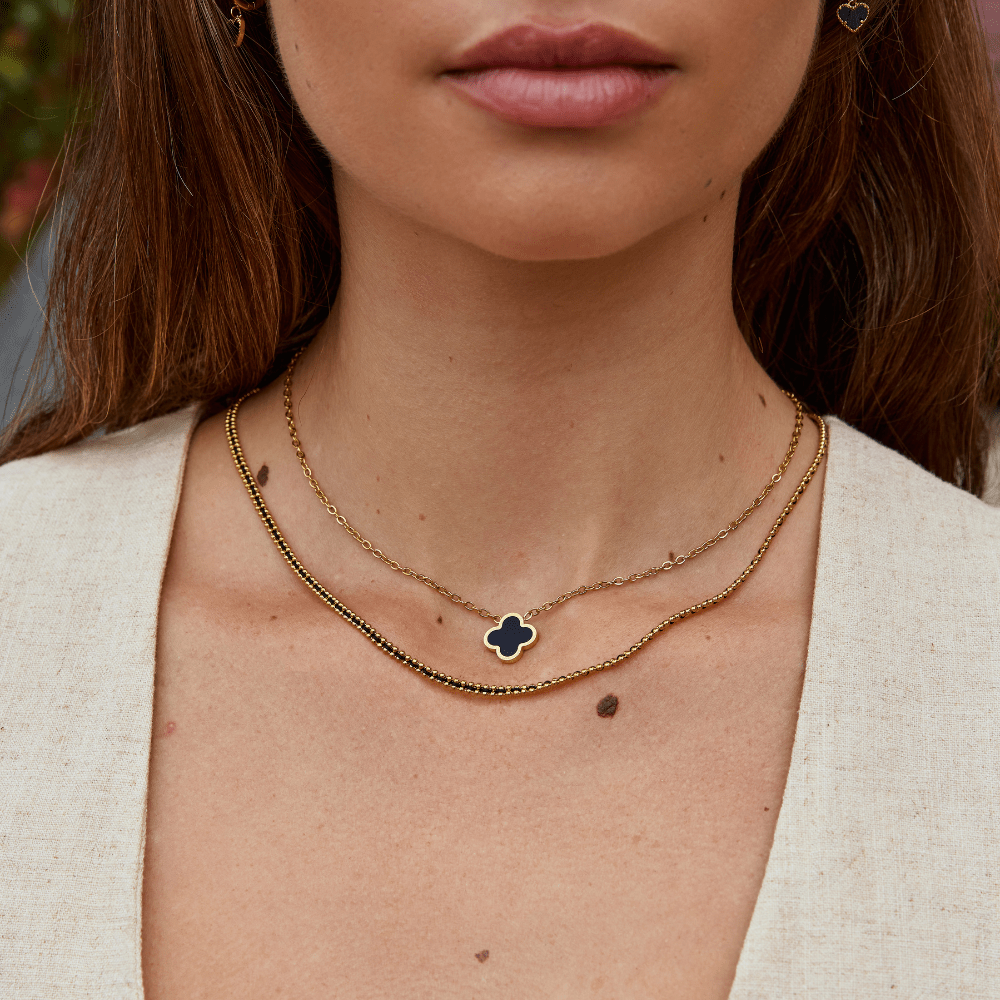 Black Clover Necklace - Beautiful Earth Boutique