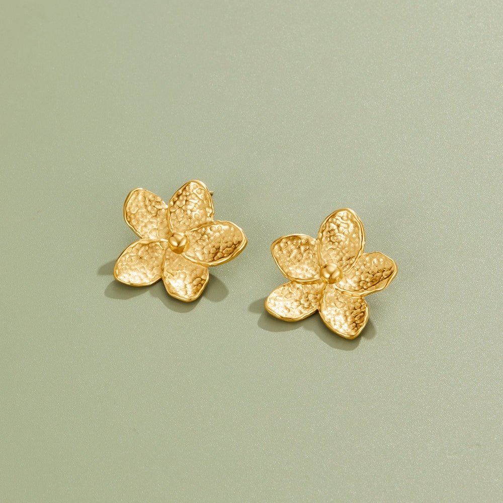 Blooming Gold Flower Earrings - Beautiful Earth Boutique