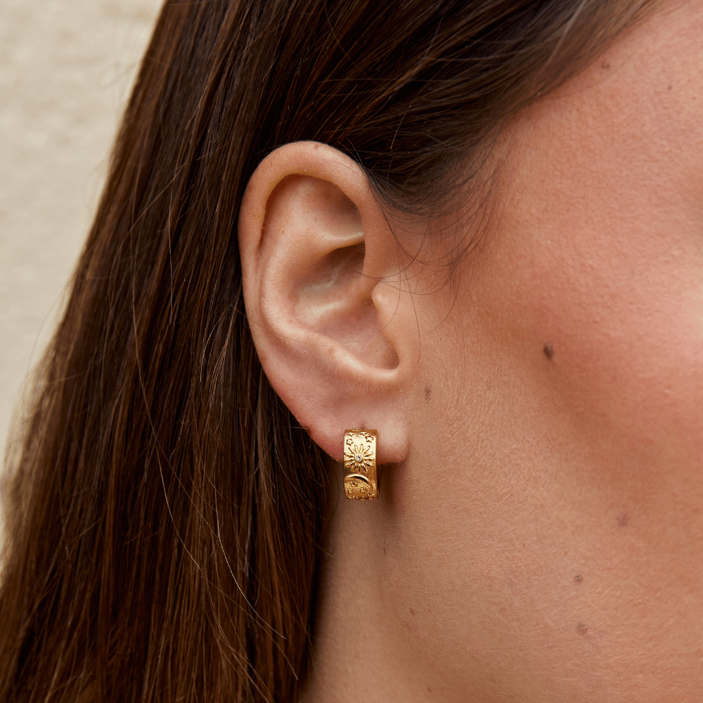 Celestial Gold Ring Hoop Earrings - Beautiful Earth Boutique