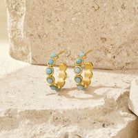 Classic Amazonite Hoop Earrings - Beautiful Earth Boutique