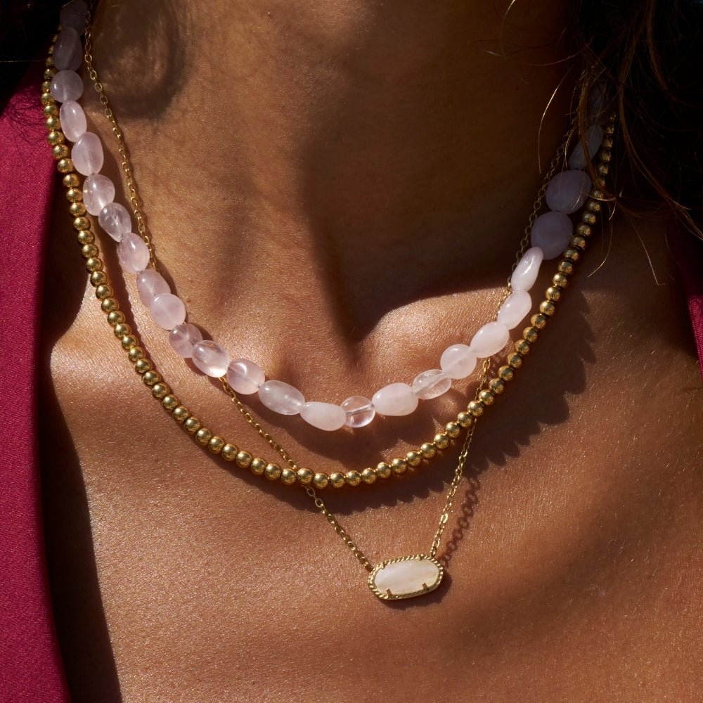 Coral Blush Stone Necklace - Beautiful Earth Boutique