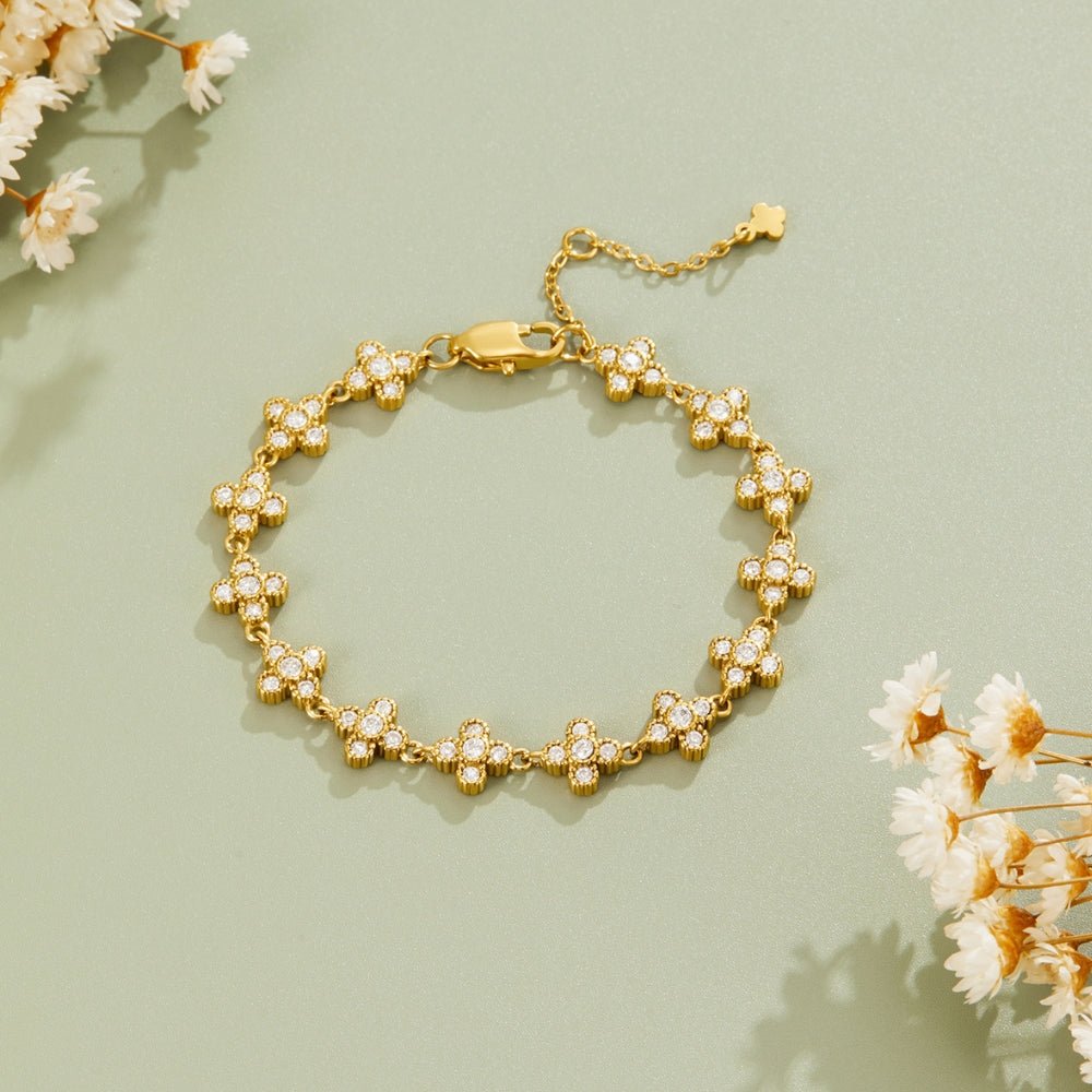 Crystal Blossom Clustered Bracelet - Beautiful Earth Boutique