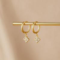 Crystal Four Leaf Clover Drop Earrings - Beautiful Earth Boutique