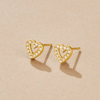Crystal Heart Stud Earrings - Beautiful Earth Boutique