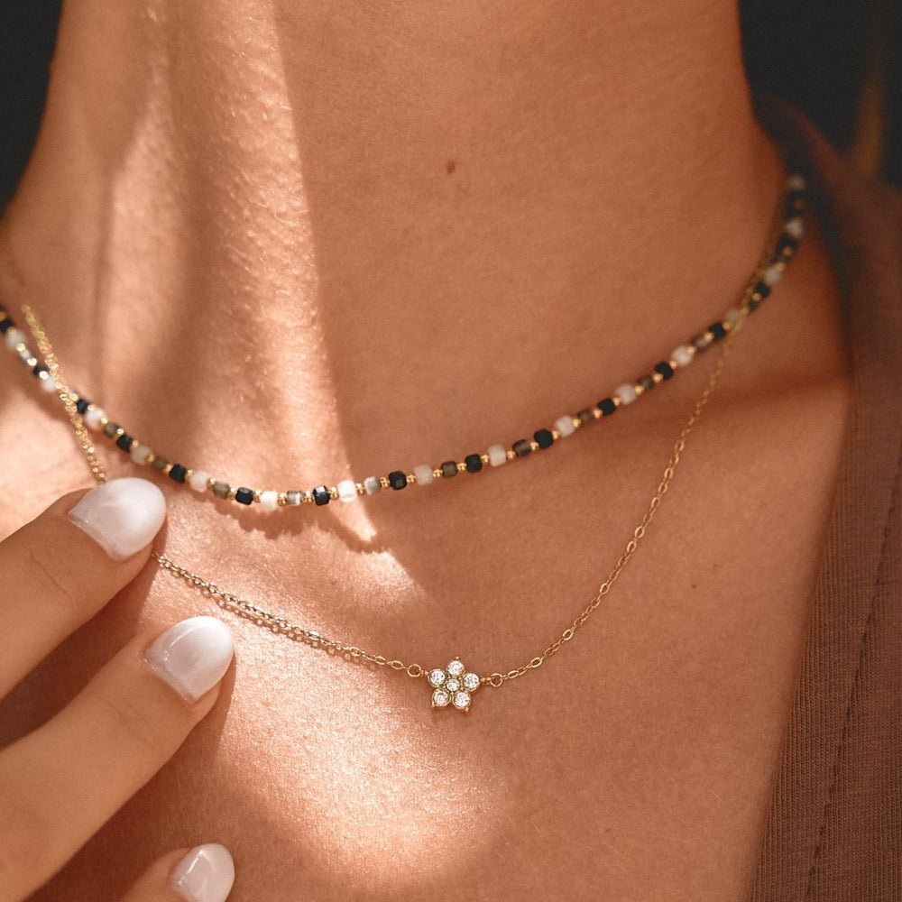 Elara Crystal Bloom Gold Necklace - Beautiful Earth Boutique