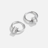 Gigi Crystal Silver Hoop Earrings