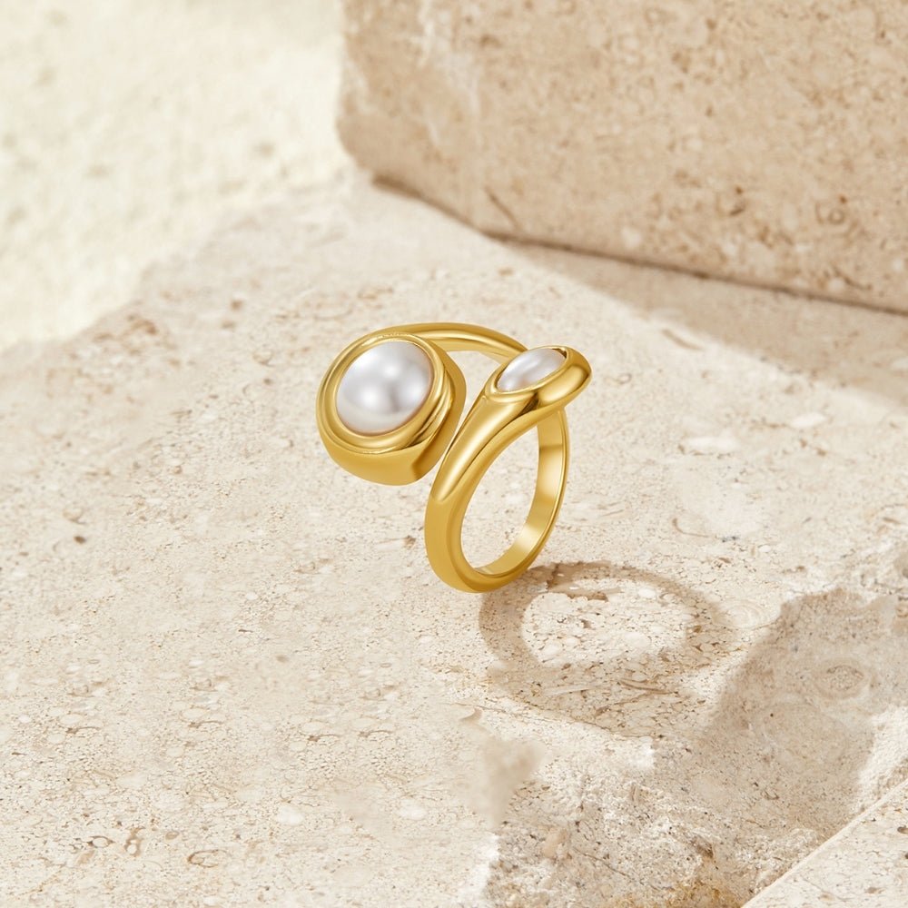 Gold Amara Pearl Wrap Ring - Beautiful Earth Boutique