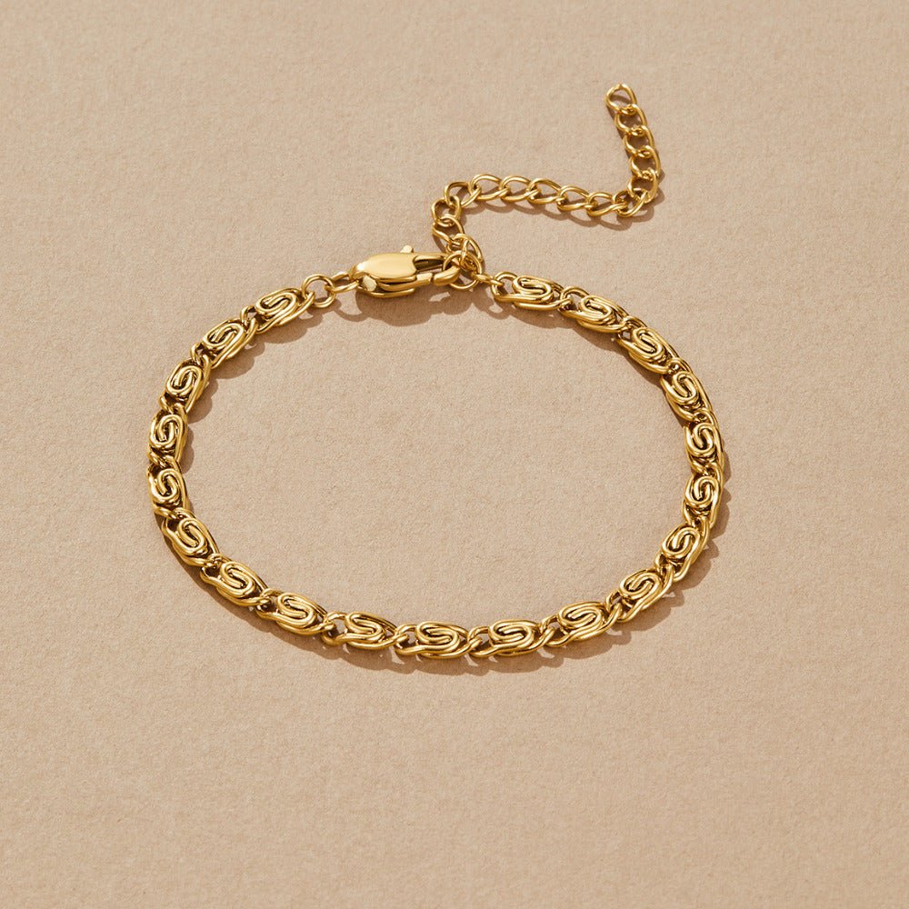 Gold Swirl Link Chain Bracelet - Beautiful Earth Boutique