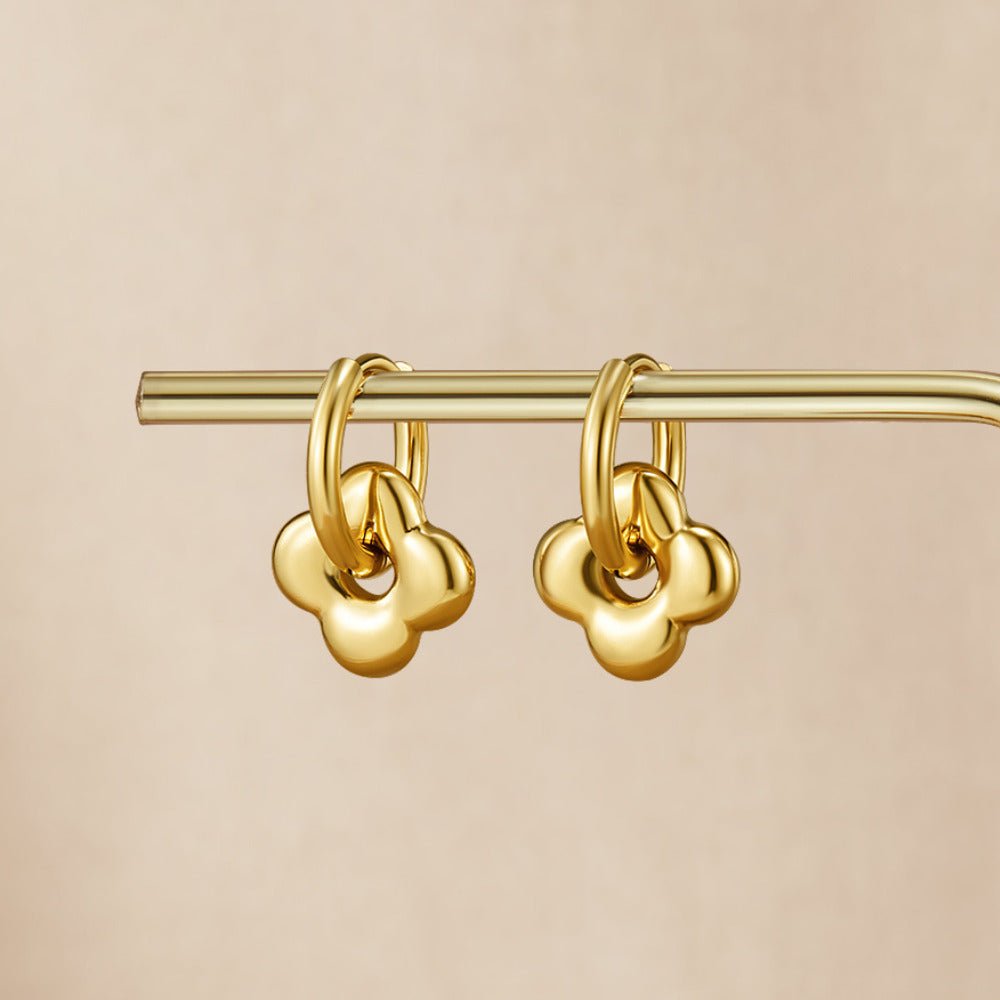 Golden Flower Puff Earrings - Beautiful Earth Boutique