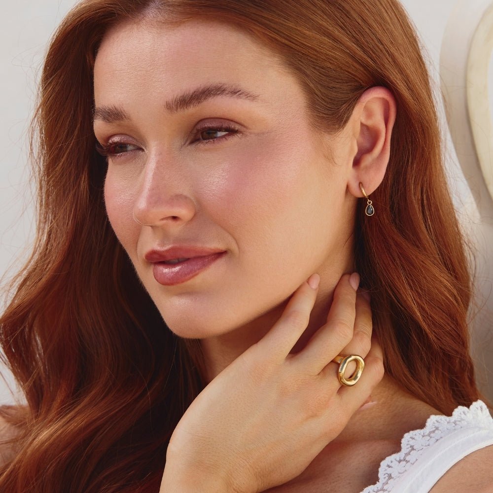 Golden Midnight Teardrop Earrings - Beautiful Earth Boutique