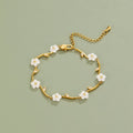 Golden White Pearl Blossom Bracelet - Beautiful Earth Boutique