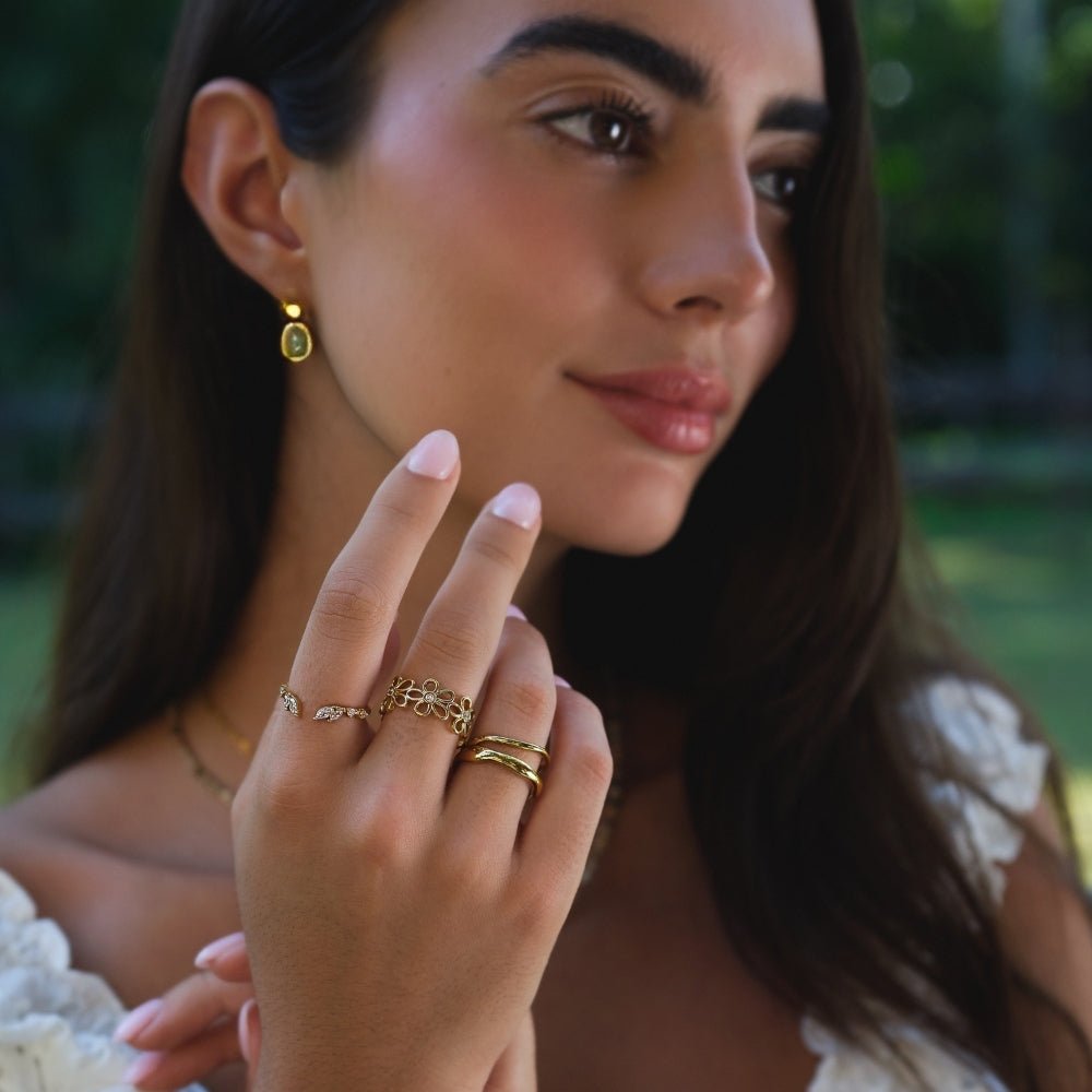Golden Wildflower Infinity Ring - Beautiful Earth Boutique