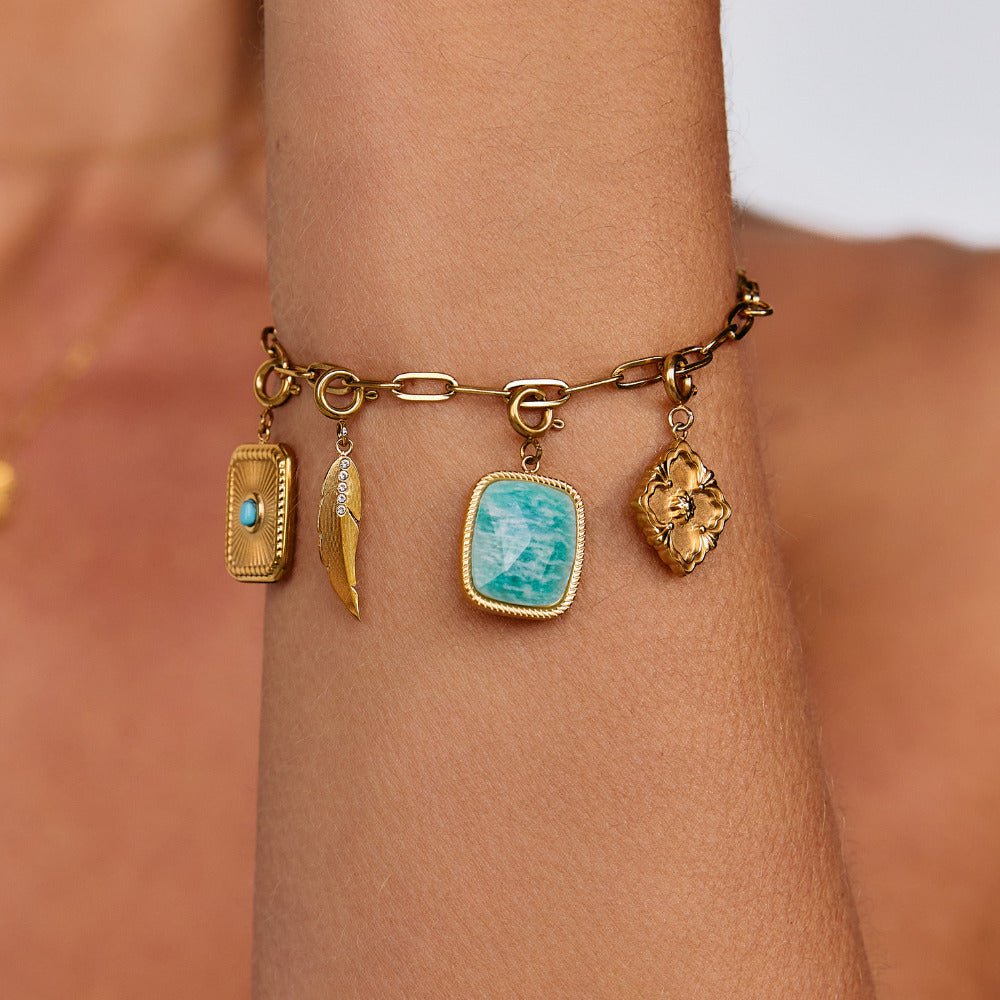 Green Amazonite Stone Charm - Beautiful Earth Boutique