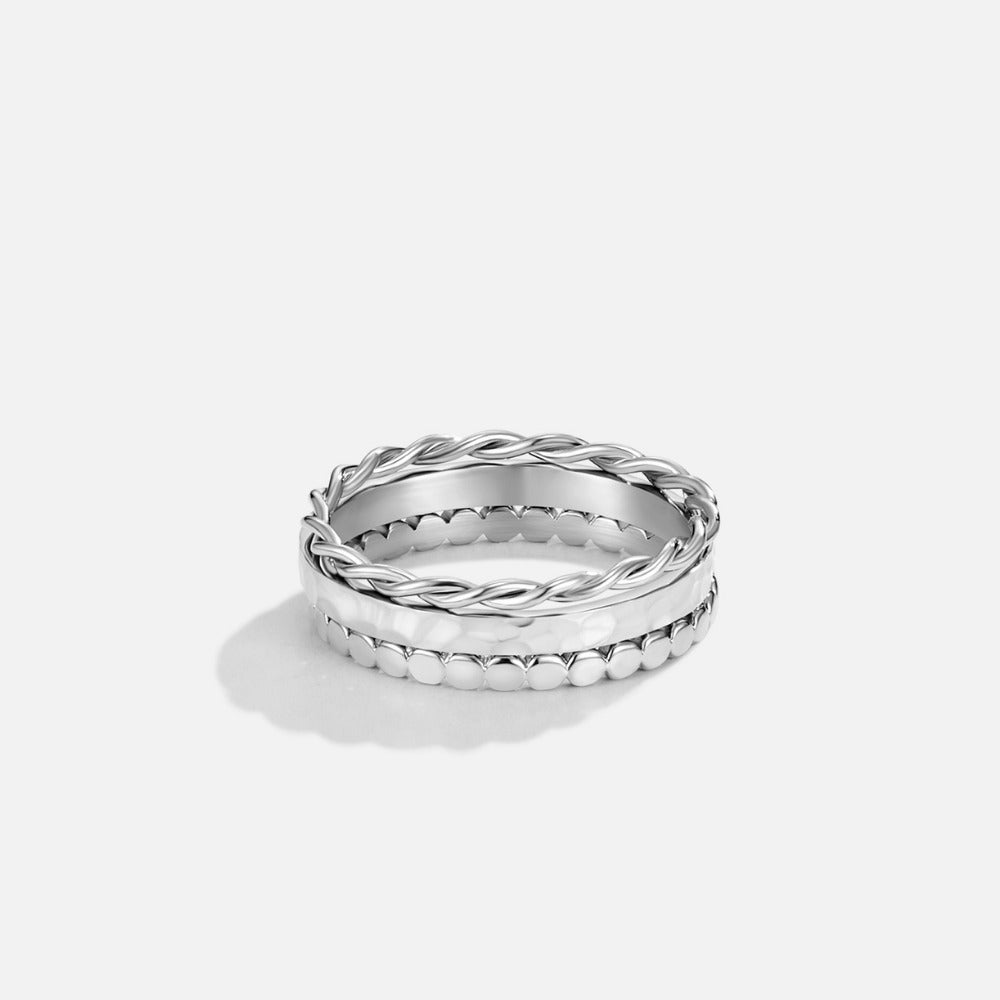 Hella Silver Stacked Ring - Beautiful Earth Boutique