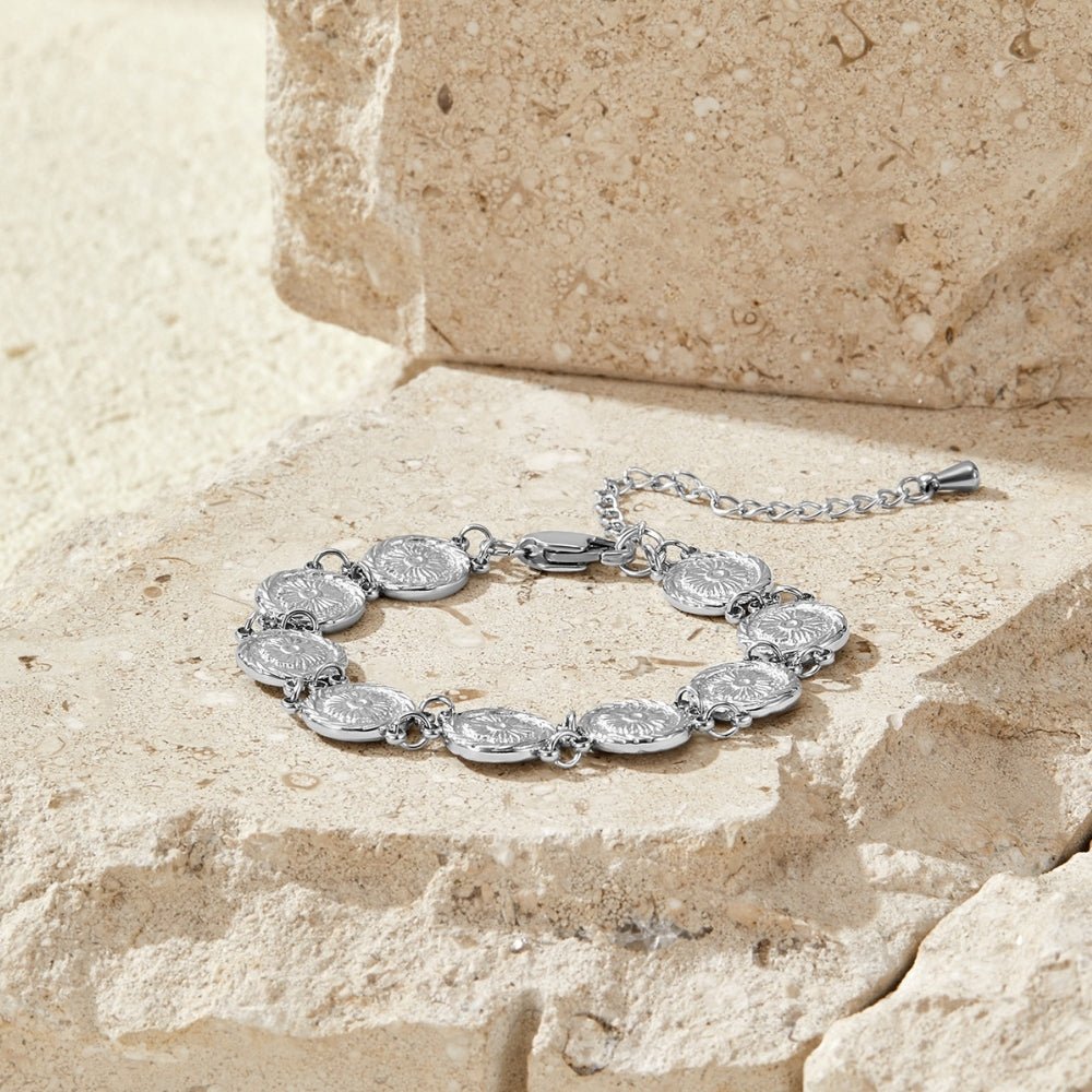Lara Silver Medallion Bracelet - Beautiful Earth Boutique