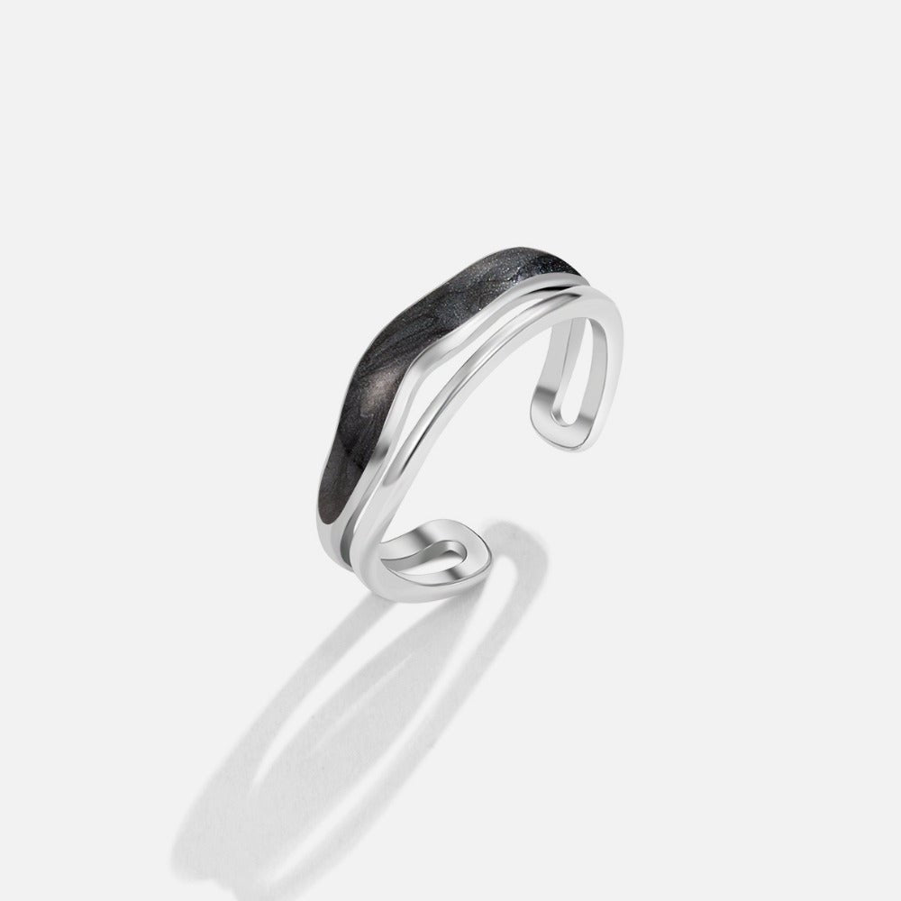 Layered Black Sahara Silver Ring - Beautiful Earth Boutique