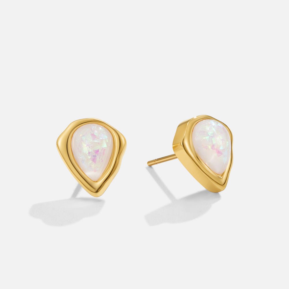 Lily Opal Stud Earrings - Beautiful Earth Boutique