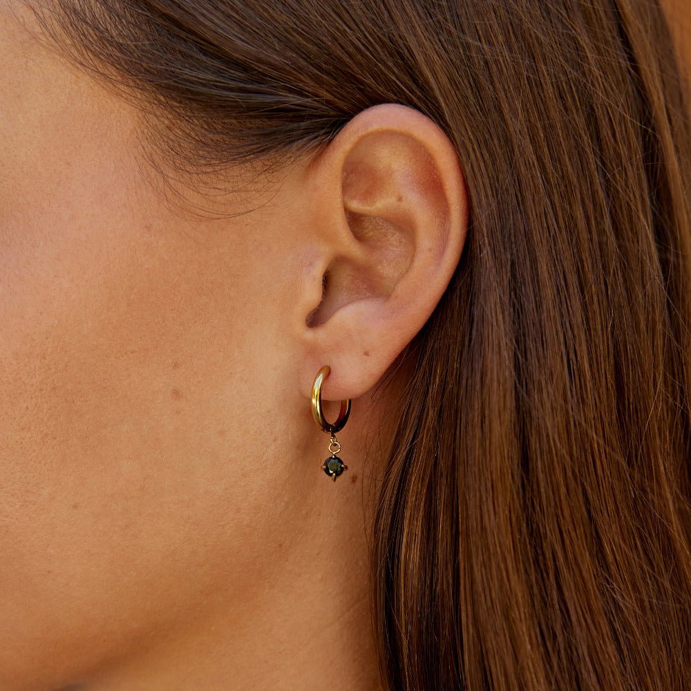 Maison Crystal Drop Hoop Earrings - Beautiful Earth Boutique