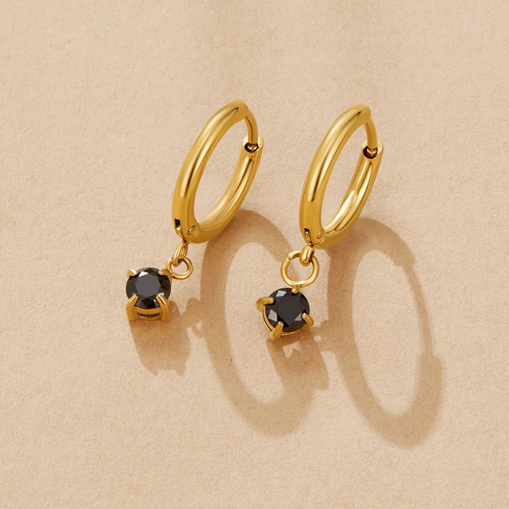 Maison Crystal Drop Hoop Earrings - Beautiful Earth Boutique